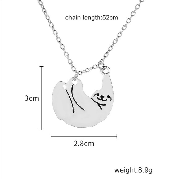 Silver Sloth Pendant Necklace - Picture 3 of 7